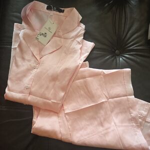 Light Pink Button-Up Pajama Set